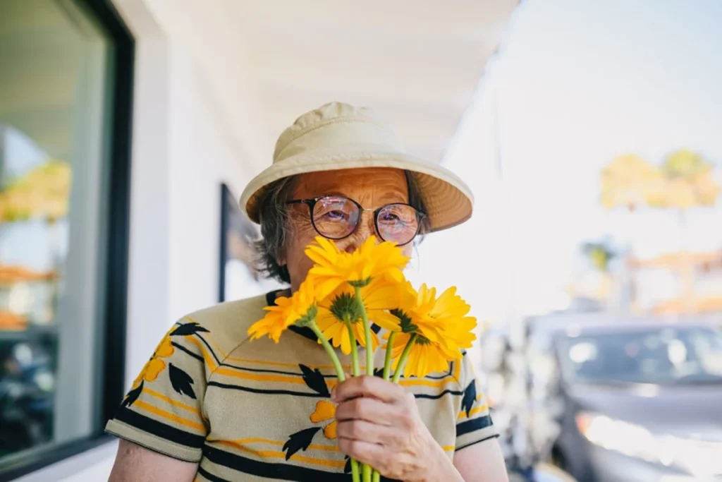 Woman enjoying activities for seniors in Palm Beach, Florida.