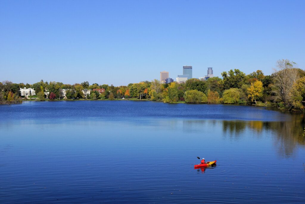 Lake of the Isles is one of many beautiful spots to enjoy the day in Minneapolis.