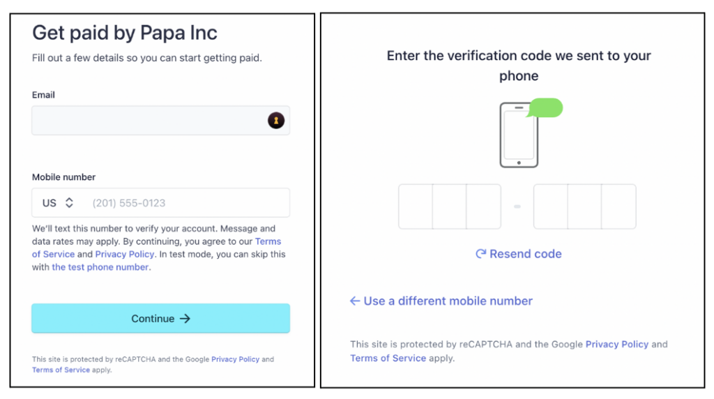 Papa Pal payment portal phone verification infographic.