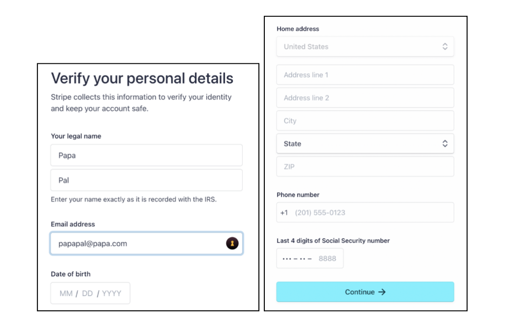 Papa Pal payment portal identity verification infographic.