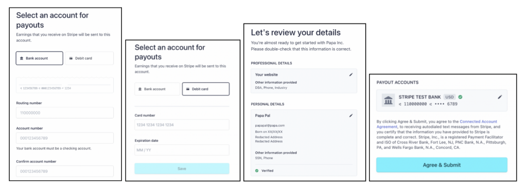 Papa Pal payment portal setup on stripe.