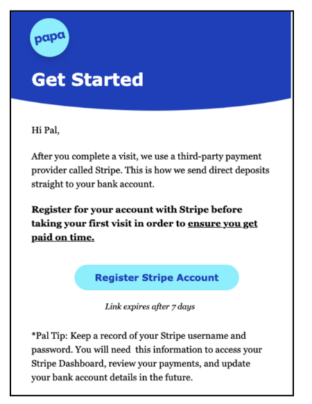 Papa Pal payment portal registration infographic.