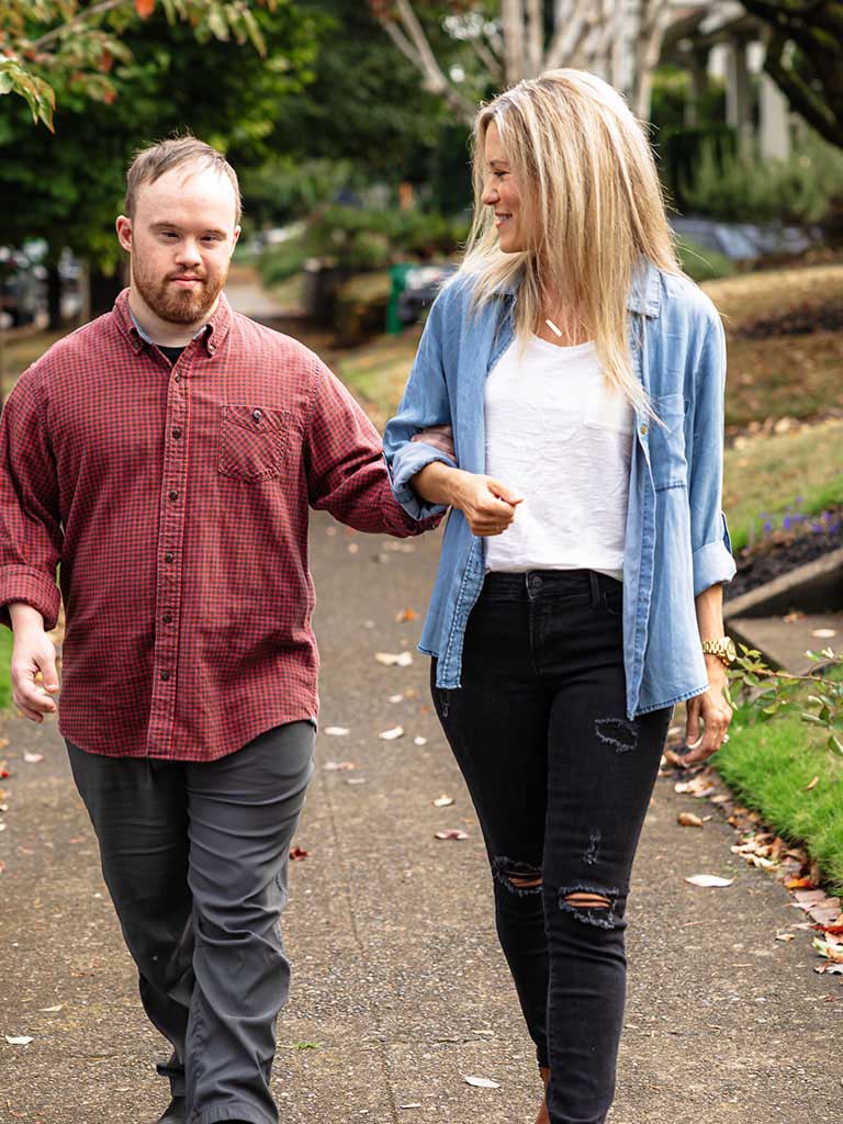 A Papa employee, out for a walk with her brother.