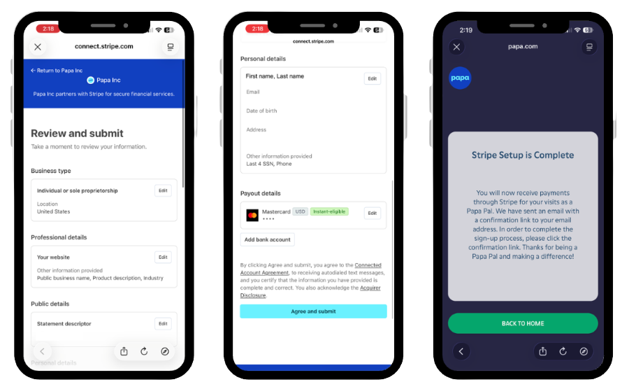 Review details screen before agreeing to terms